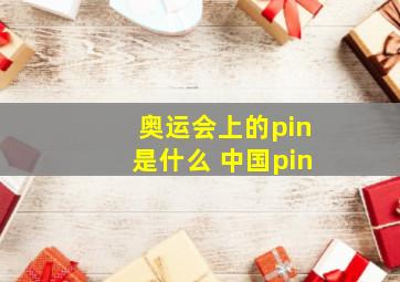 奥运会上的pin是什么 中国pin